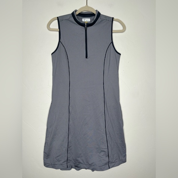 Greg Norman Collection Dresses & Skirts - Greg Norman Womens Arielle Sleeveless Zip Golf Dress Size Small Navy Gingham